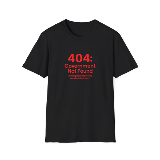 404 Error Unisex T-Shirt- Black, White, Grey and Dark Heather