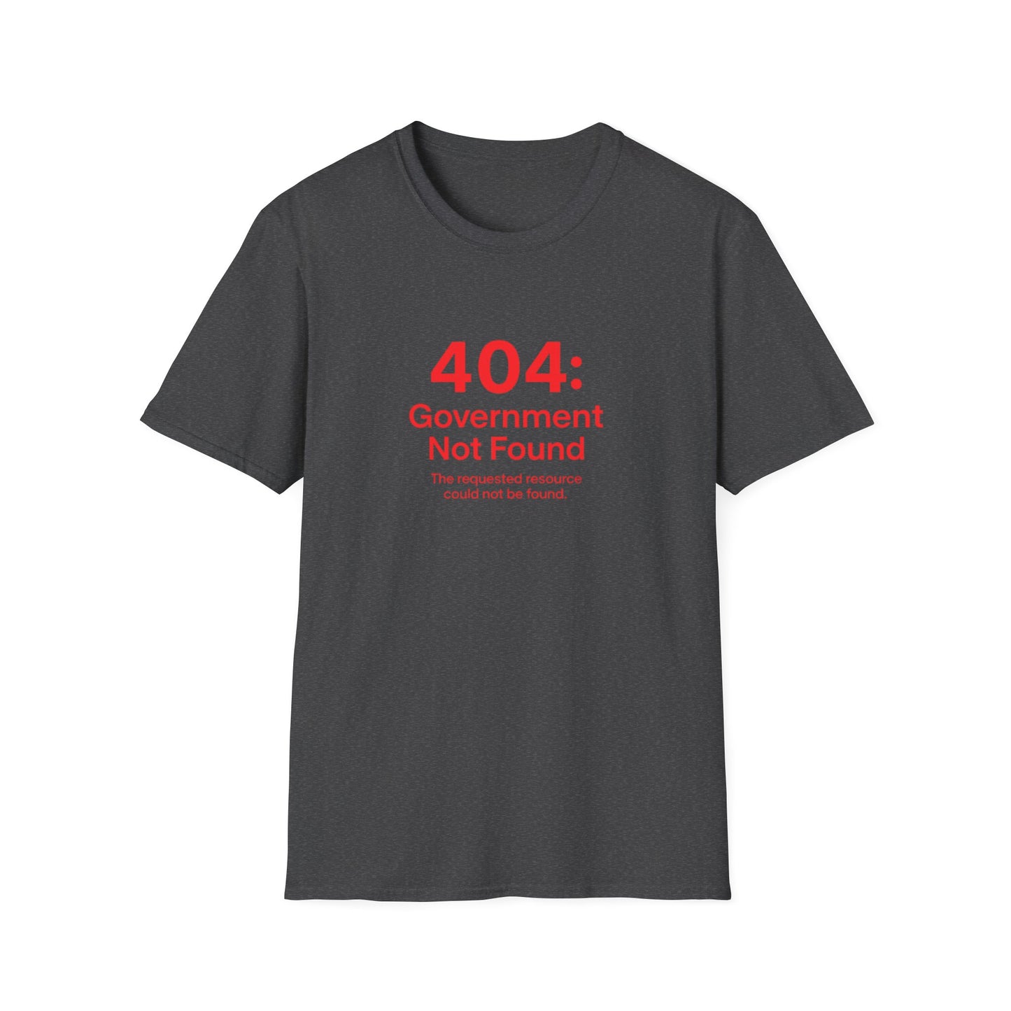 404 Error Unisex T-Shirt- Black, White, Grey and Dark Heather