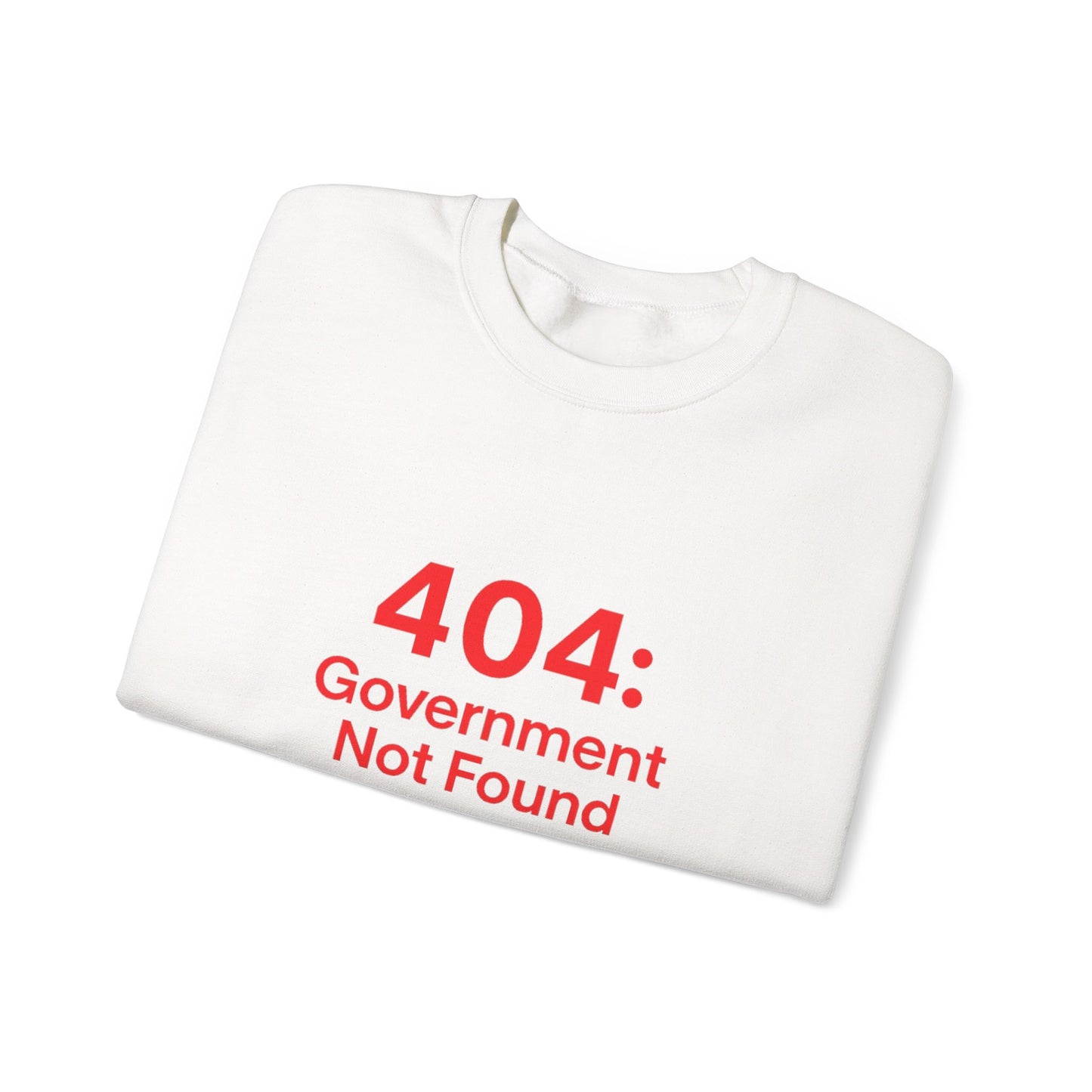 404 Error Crewneck Sweatshirt, White, Black and Navy