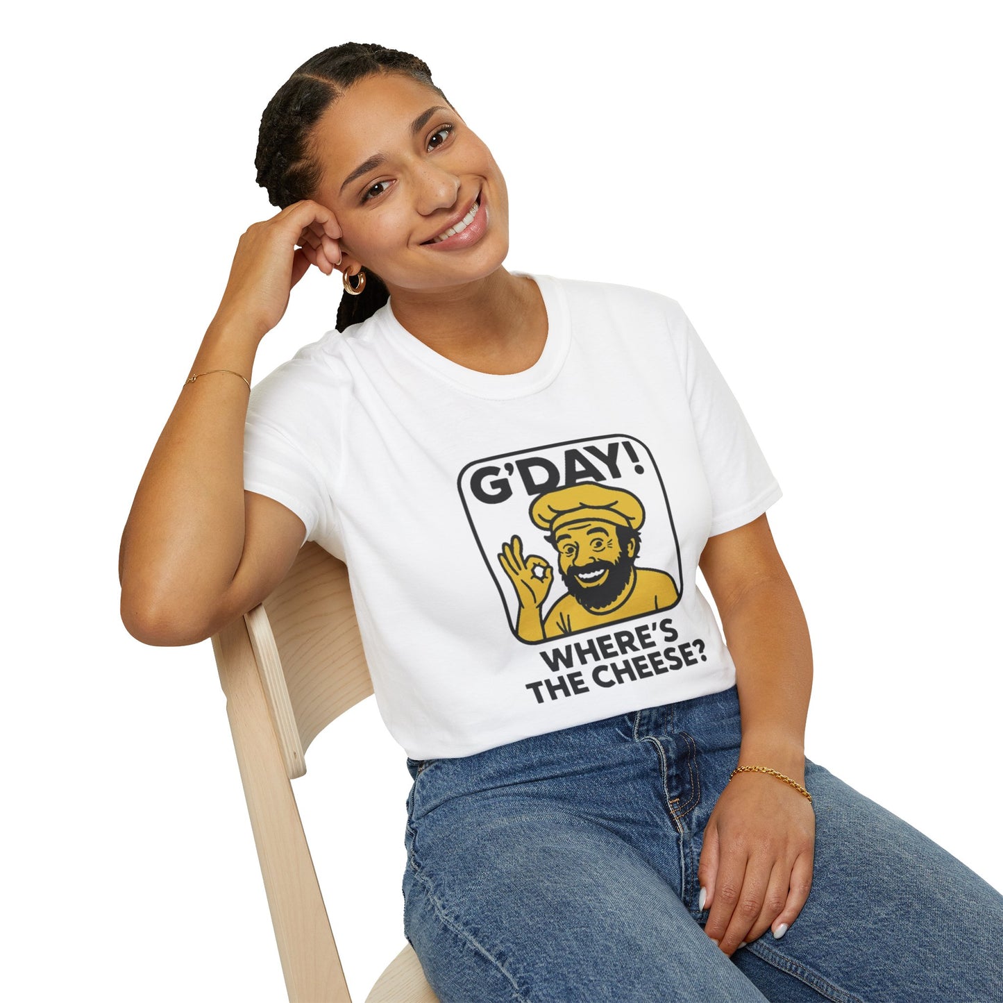 G'Day! Where's The Cheese? Unisex - White