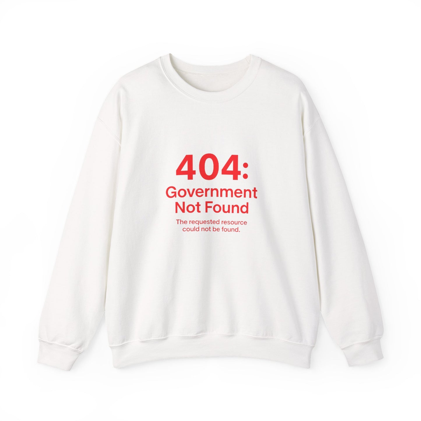 404 Error Crewneck Sweatshirt, White, Black and Navy