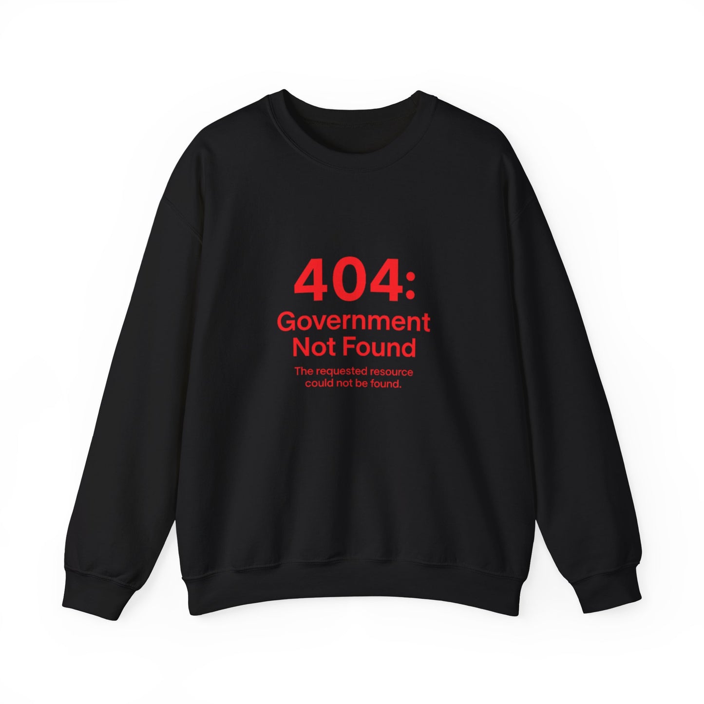404 Error Crewneck Sweatshirt, White, Black and Navy