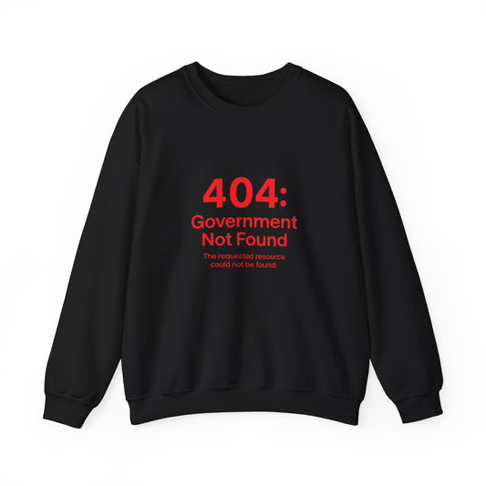 404 Error Crewneck Sweatshirt, White, Black and Navy