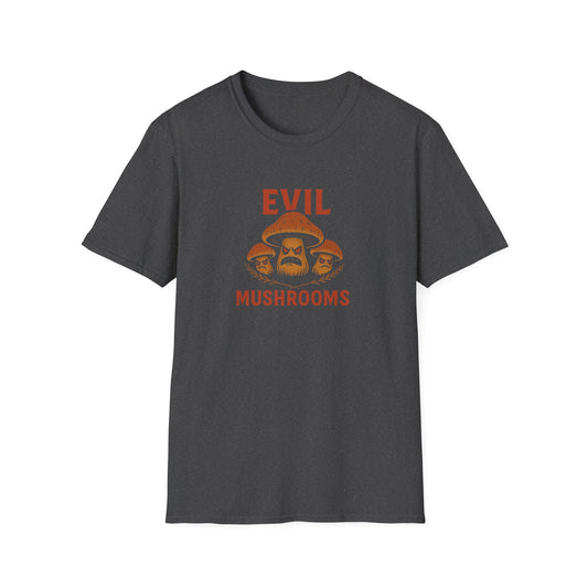 Evil Mushrooms Unisex Black, White, Grey and Dark Heather