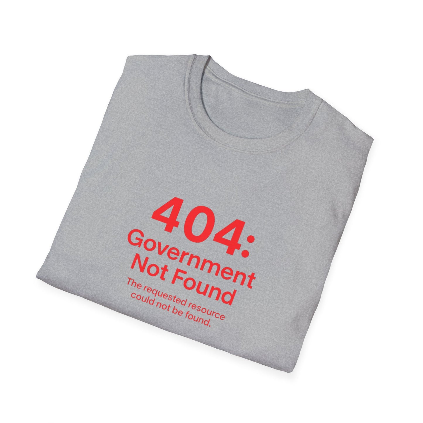 404 Error Unisex T-Shirt- Black, White, Grey and Dark Heather