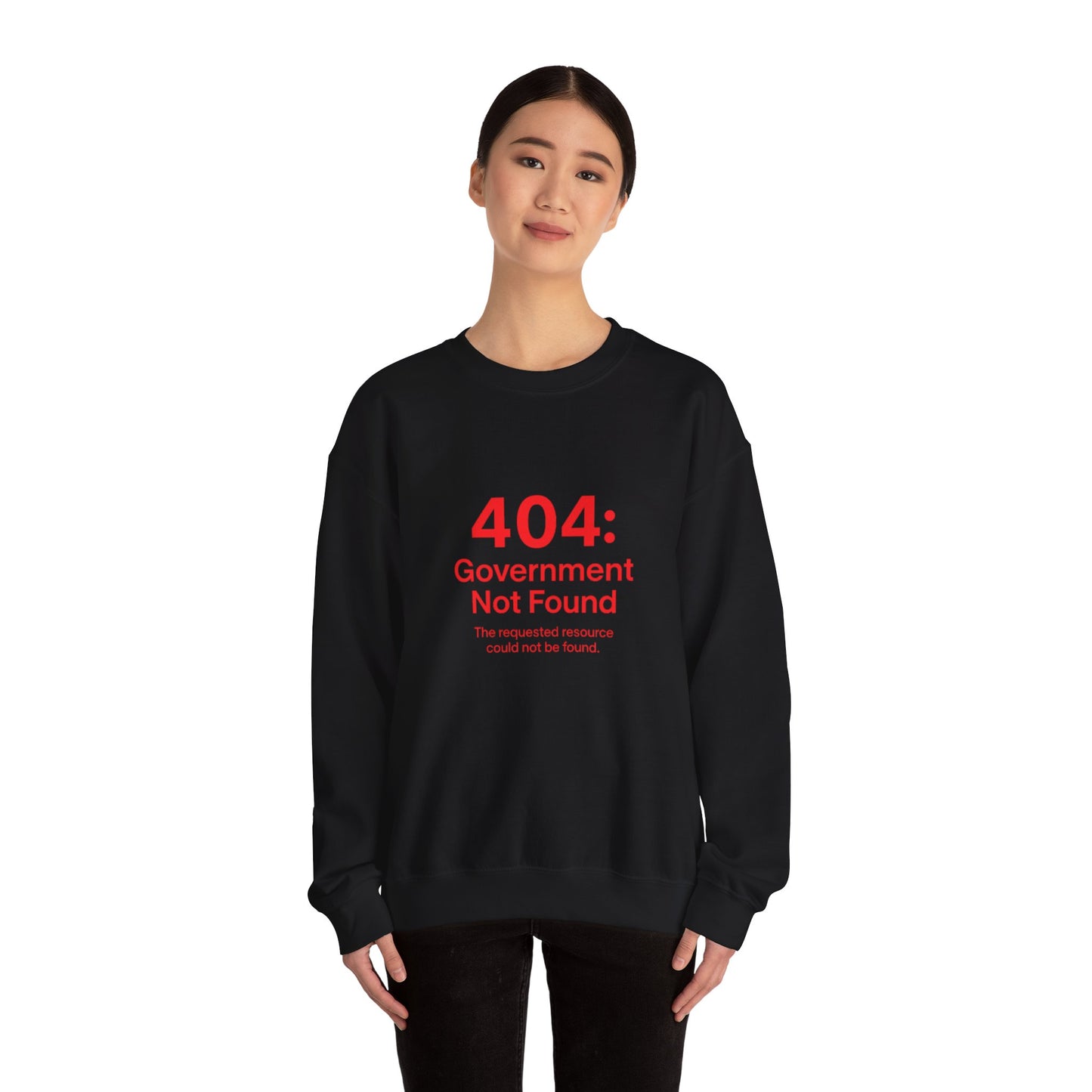 404 Error Crewneck Sweatshirt, White, Black and Navy