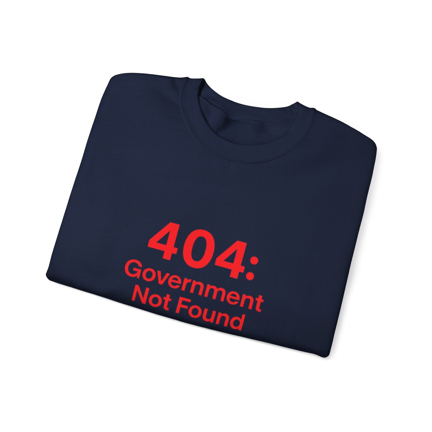 404 Error Crewneck Sweatshirt, White, Black and Navy