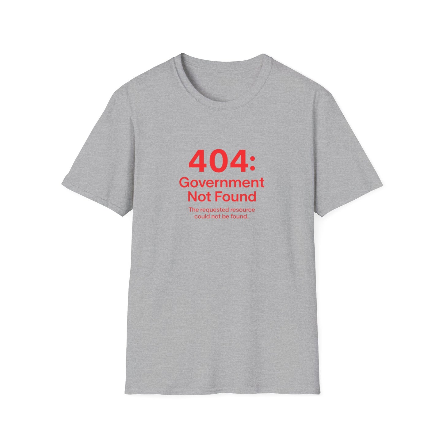 404 Error Unisex T-Shirt- Black, White, Grey and Dark Heather